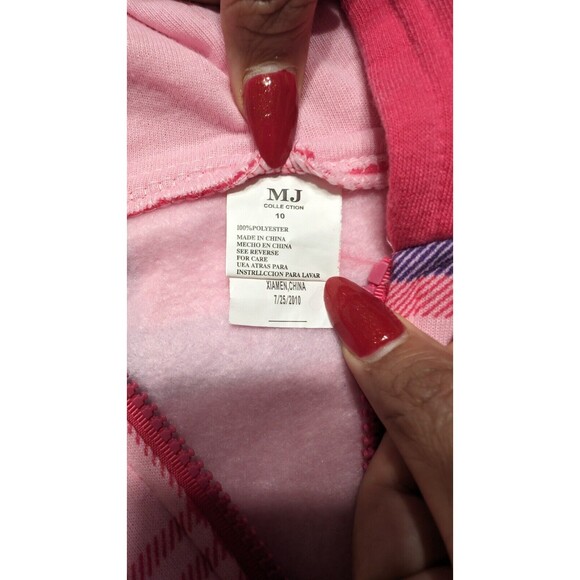 MJ Collection Girls Pink Hoodie 'Super Cubes' Size 10 - Picture 6 of 6